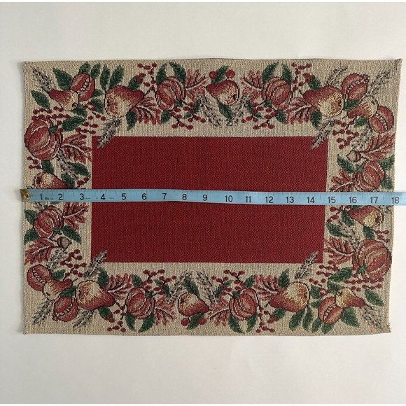 Set of 6 Vintage Fabric Fall Placemats Pumpkin Harvest Thanksgiving 18 x 13.5 In - Picture 8 of 10